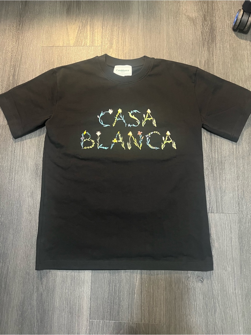 Size Small - Casa Blanca Floral Logo Short Sleeve Tee - Black